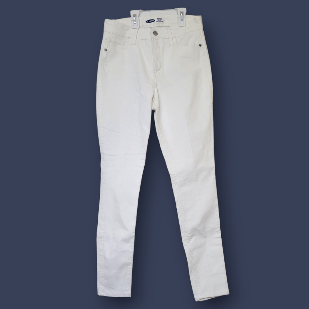 OLD NAVY White Corduroy Skinny High Rise Jeans size 26